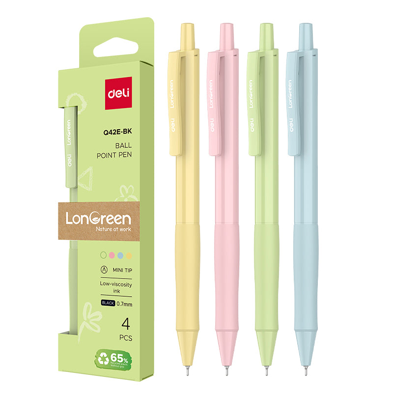 SET 4 PIXURI CU MECANISM 0.7MM CORP PASTEL NEGRU LONGREEN PLASTIC RECICLAT DELI SET 4 PIXURI CU MECANISM 0.7MM CORP PASTEL NEGRU LONGREEN PLASTIC RECICLAT DELI